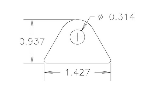 4130 3/16" THK, 5/16" HOLE, 9/16" HT, STRAIGHT CHASSIS TAB - QTY 20